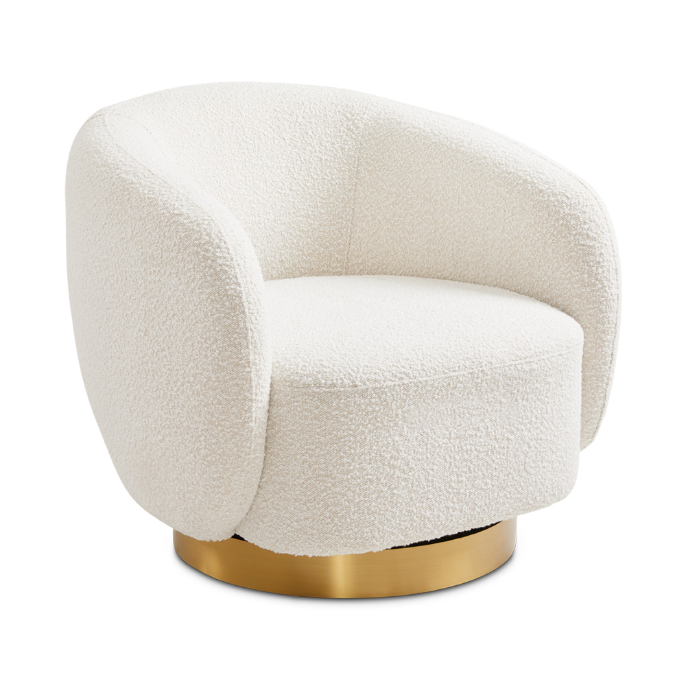 Aspen Gold Accent Chair: Boucle Fabric